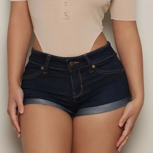 Juicy cuffed booty shorts- dark denim size 1 NEW WITH TAGS